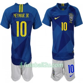 Günstige Fußballtrikots Brasilien Neymar JR 10 Kinder Auswärtstrikot WM 2018